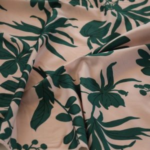 German imported water pink green leaf smooth high-count cotton twill tribute cotton fabric -jdby.PL 