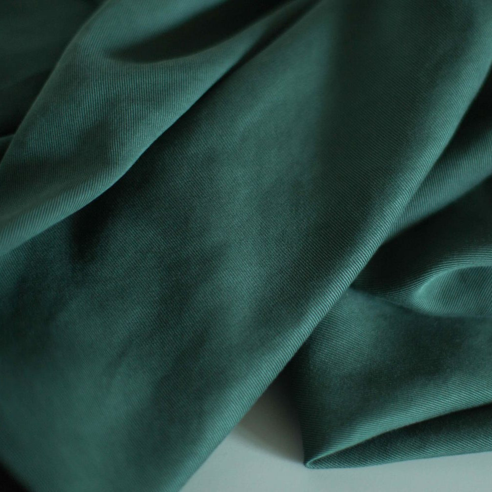 1L6A9487-scaled-1.jpg 1064-21s Sanded Lenzing Tencel twill #53 Night Green - Image 1