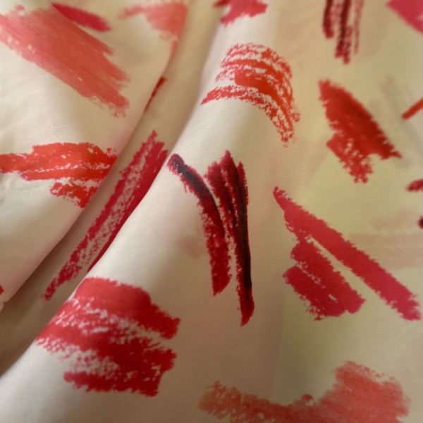 Abstract Lipstick Print Cupro – Lightweight Fluid Fabric - Image 2