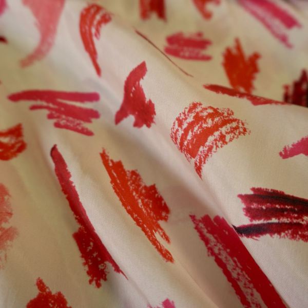 Abstract Lipstick Print Cupro – Lightweight Fluid Fabric - Image 4