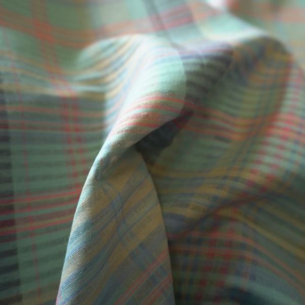 Green Aqua Check Stripe - Yarn Dyed Cotton - Image 6