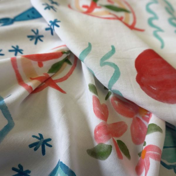 Mediterranean Summer Seaside Viscose Print - Isla Botanica - Image 4